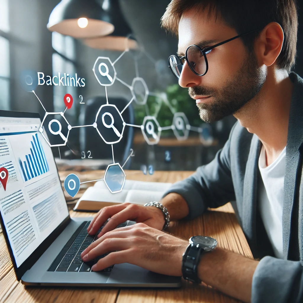 A digital marketer engaging in forum discussions on a laptop, emphasizing the importance of forum comments for building backlinks.