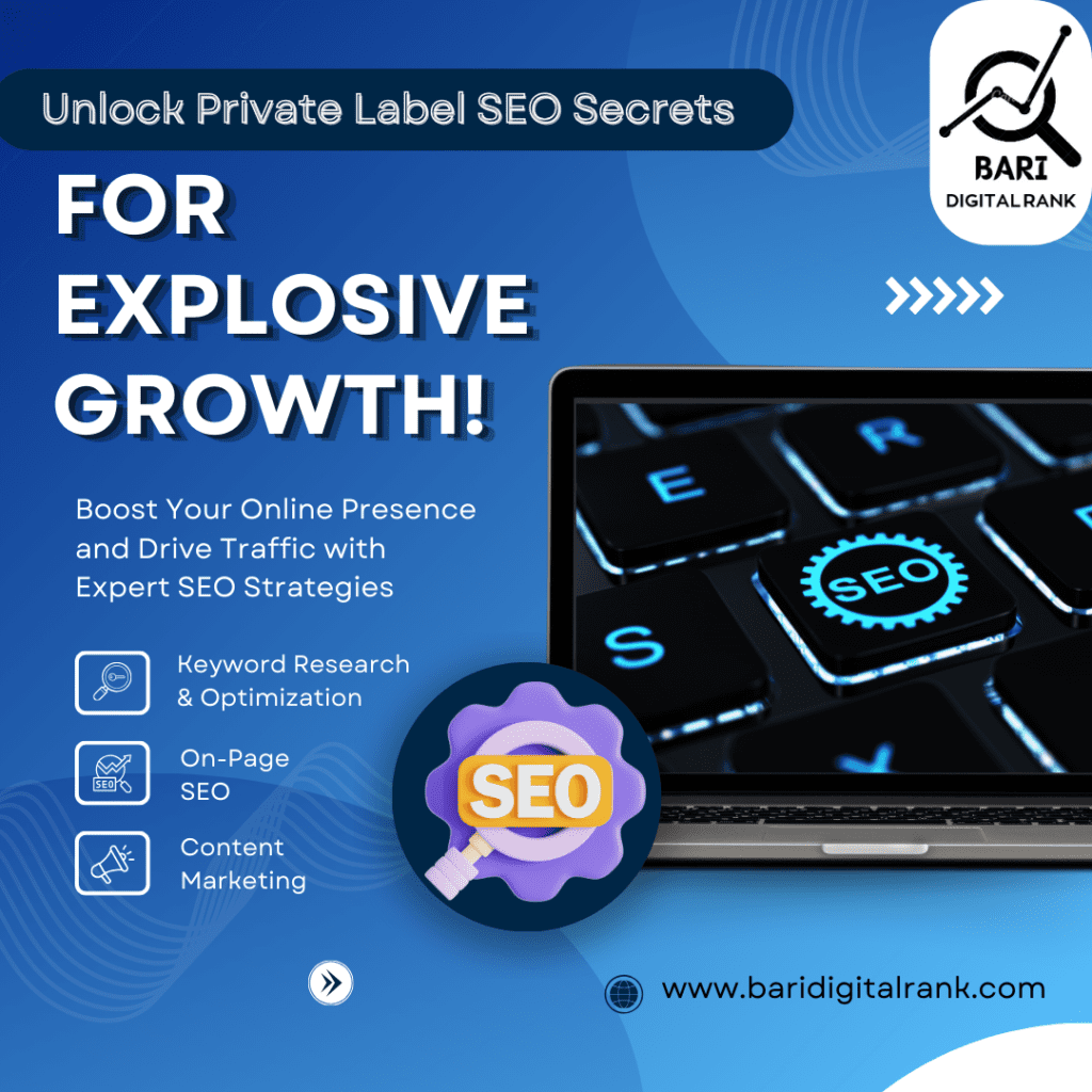 "Unlock Private Label SEO Secrets for Explosive Growth. Boost your online presence and drive traffic with expert SEO strategies including keyword research, on-page SEO, and content marketing."