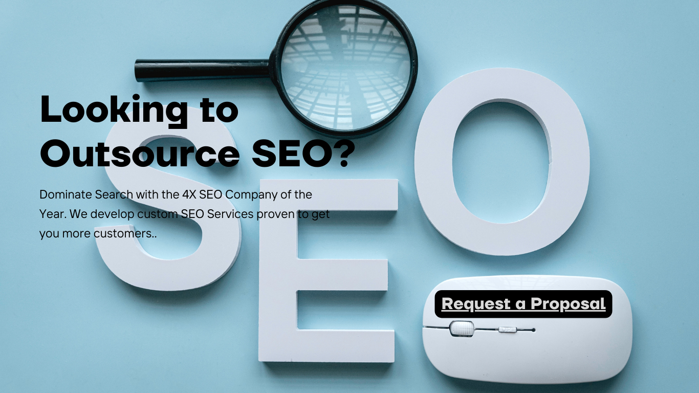 "Looking to outsource SEO services with a magnifying glass and computer mouse, offering custom SEO solutions for business growth."